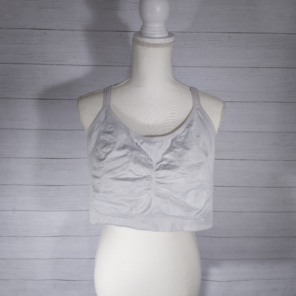 4XL White Sports Bra Racerback